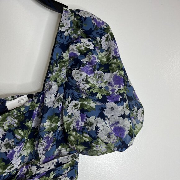 ASTR The Label Size Small Blue Asymmetrical High Low Midi Short Sleeve Dress NWT - Picture 5 of 12